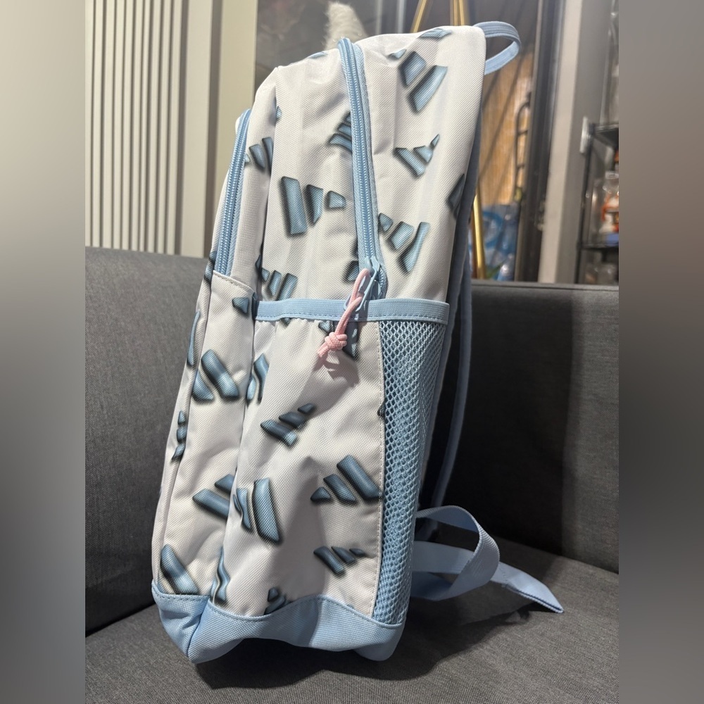 Adidas Kids' Pink and Blue Geometric Backpack - Picture 3 of 7
